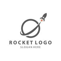 Creative and modern rocket logo starship launch template design vector