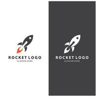 Creative and modern rocket logo starship launch template design vector