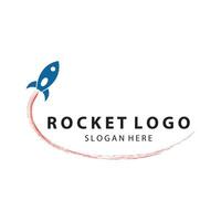 Creative and modern rocket logo starship launch template design vector