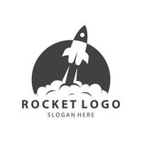 creativo y moderno cohete logo nave estelar lanzamiento modelo diseño vector