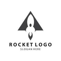 Creative and modern rocket logo starship launch template design vector