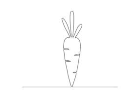 Carrot in one continuous line drawing digital illustration vector