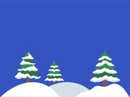 Christmas Snow Background with Tree vector