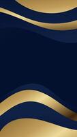 Luxury Vertical Wave Background. Add a touch of elegance to your visuals with this abstract design showcasing captivating blue and gold vertical waves. Ideal for websites, flyers and social media vector