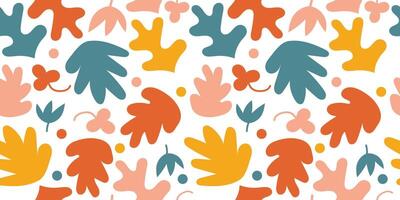 Abstract nature art leaf shape seamless pattern background illustration vector