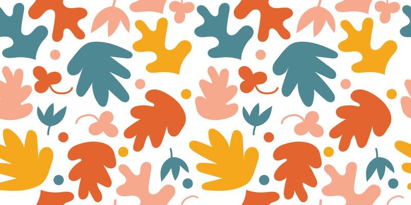 Abstract nature art leaf shape seamless pattern background illustration