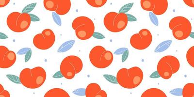 Seamless pattern with peaches. Abstract print with juicy fruit. vector