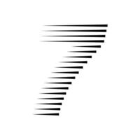 7 Number Lines Logo Icon Illustration vector