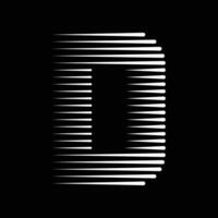 D Letter Lines Logo Icon Illustration vector