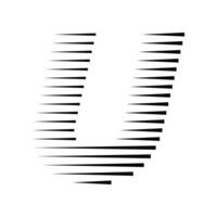 U Letter Lines Logo Icon Illustration vector