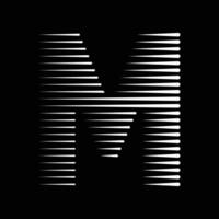 M Letter Lines Logo Icon Illustration vector