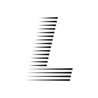 L Letter Lines Logo Icon Illustration vector