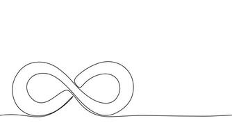 Limitless symbol, one line continuous. Infinity symbol line art view. Hand drawn art. vector