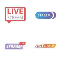 Live broadcast icons set cartoon . Online channel or live event vector