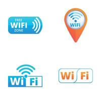 gratis Wifi íconos conjunto dibujos animados . inalámbrico y gratis Wisconsin fi punto de acceso vector