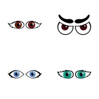 Eye emotion icons set cartoon . Cartoon eye expressing different emotion vector