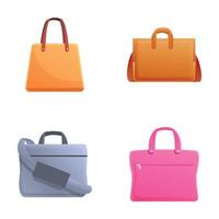 Various bag icons set cartoon . Different type of bag vector