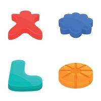 Cookie cutter icons set cartoon . Various colorful cookie cutter vector