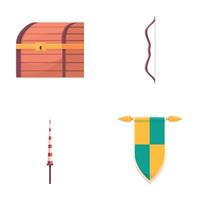 Medieval icons set cartoon . Middle ages attribute vector