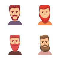 Bearded man icons set cartoon . Cartoon men of various age and appearance vector
