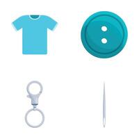 Atelier icons set cartoon . Various haberdashery item vector