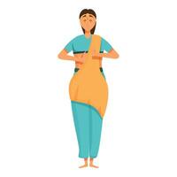 Style indian dancer icon cartoon . Lady culture vector