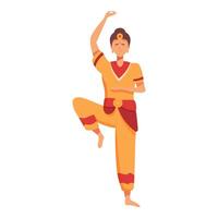 decoración indio niña icono dibujos animados . bailarín celebracion vector