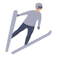 Adult ski jumper icon cartoon . Winter sport vector