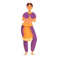 Handle indian pose lady icon cartoon . Asia dancer vector