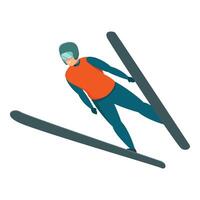 Ski active man icon cartoon . Travel person vector