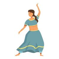 dama cultura niña icono dibujos animados . indio bailarín vector
