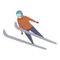 Vacation ski jumper icon cartoon . Tournament active vector