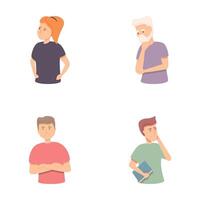 Dementia icons set cartoon . Problem memory loss clouding mind vector