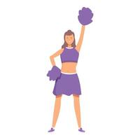 Ready cheerleader icon cartoon . Victory support vector
