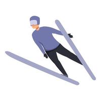 Extreme ski jumper icon cartoon . Fun tournament vector