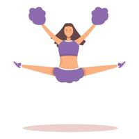 Active lateral jump cheerleader icon cartoon . Spirit of victory vector