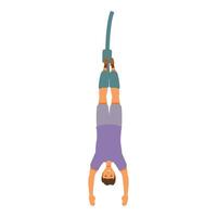 Extreme bungee jumping icon cartoon . Rope down vector