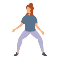 zumba bailarín icono dibujos animados . aptitud hembra vector