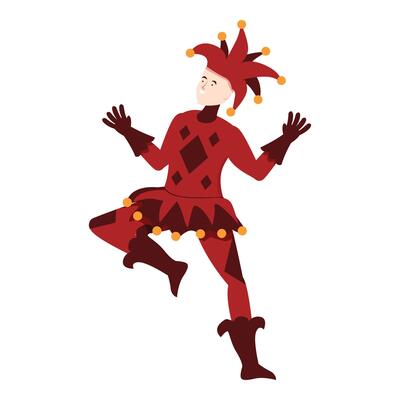 Happy dance joker icon cartoon . Cute game acrobat