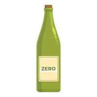 Zero wine bottle icon cartoon . Danger drinks vector