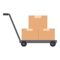 Handle cart boxes icon cartoon . Center product vector