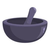 Alchemist pot icon cartoon . Object formula asset vector