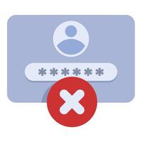 Wrong password icon cartoon . Security login vector