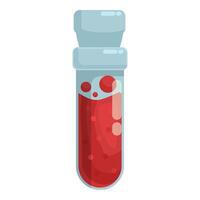 Alchemist test tube icon cartoon . Liquid tool vector