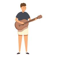 Boy guitar talent icon cartoon . Event art audio vector