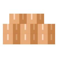 Stack of carton boxes icon cartoon . Stock delivery vector