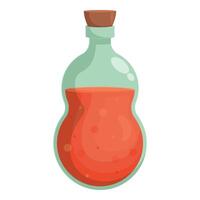 Red alchemist potion icon cartoon . Liquid energy vector