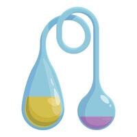 químico vaso poción hirviendo icono dibujos animados . composición juego vector