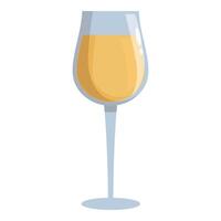 Gold wine glass icon cartoon . Non alcoholic drink vector