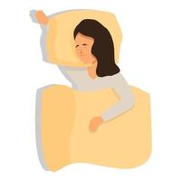 Resting sleeping female icon cartoon . Calm resting vector